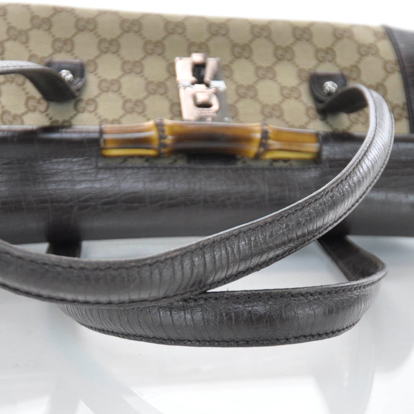 Monogram Bamboo Bullet Satchel Brown