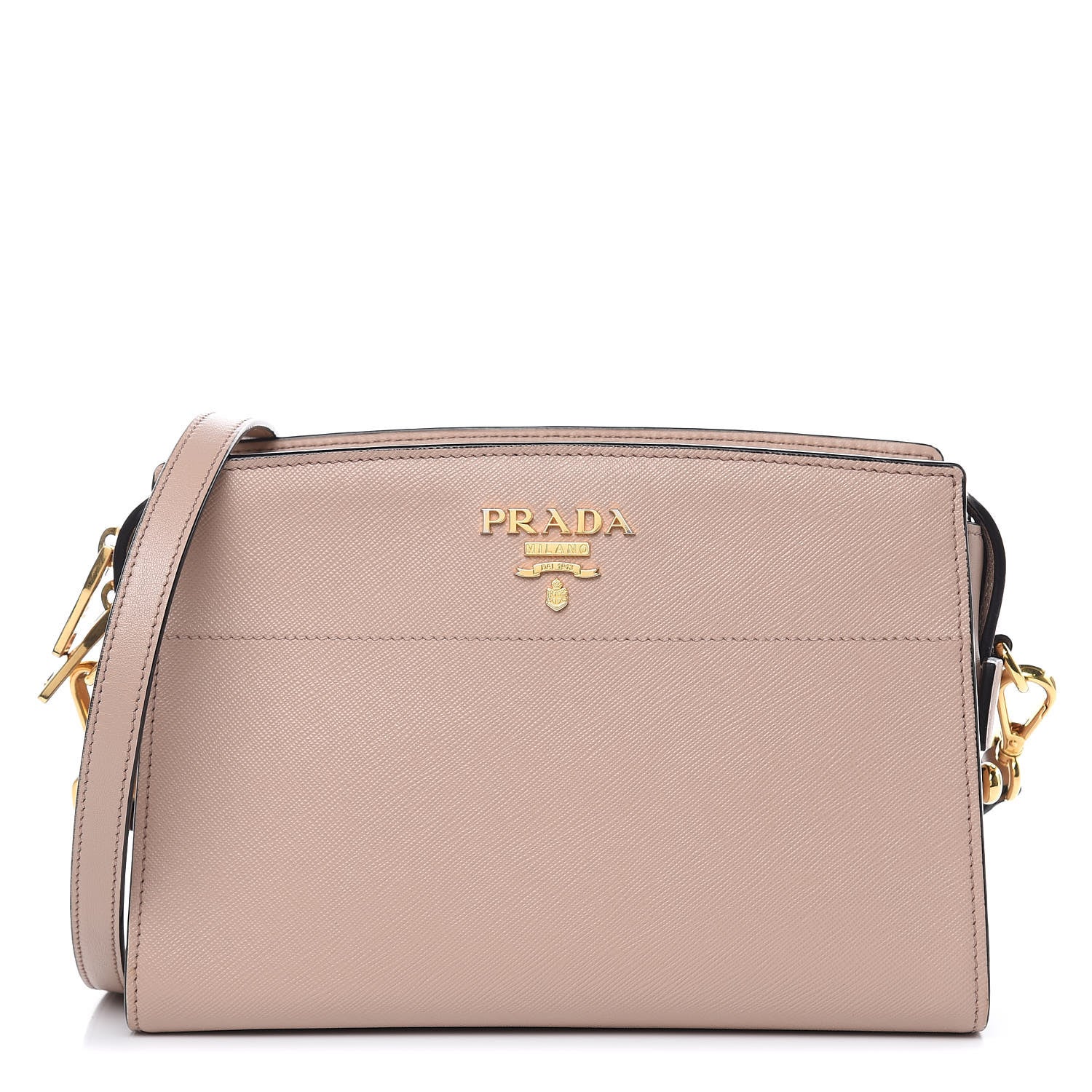 Prada Saffiano City Calfskin Esplanade Crossbody Bag Cipria 1 of 12