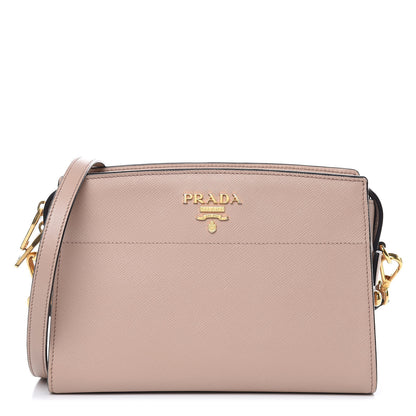 Prada Saffiano City Calfskin Esplanade Crossbody Bag Cipria 1 of 12