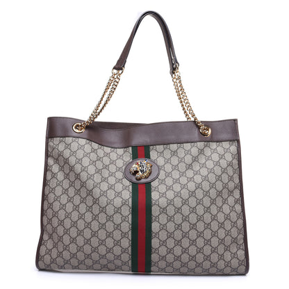 Gucci GG Supreme Monogram Large Rajah Chain Tote Beige New Acero 1 of 12