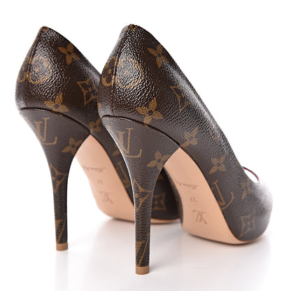 Louis Vuitton Patent Monogram Rosemary Peep Toe Pumps 37 4 of 8