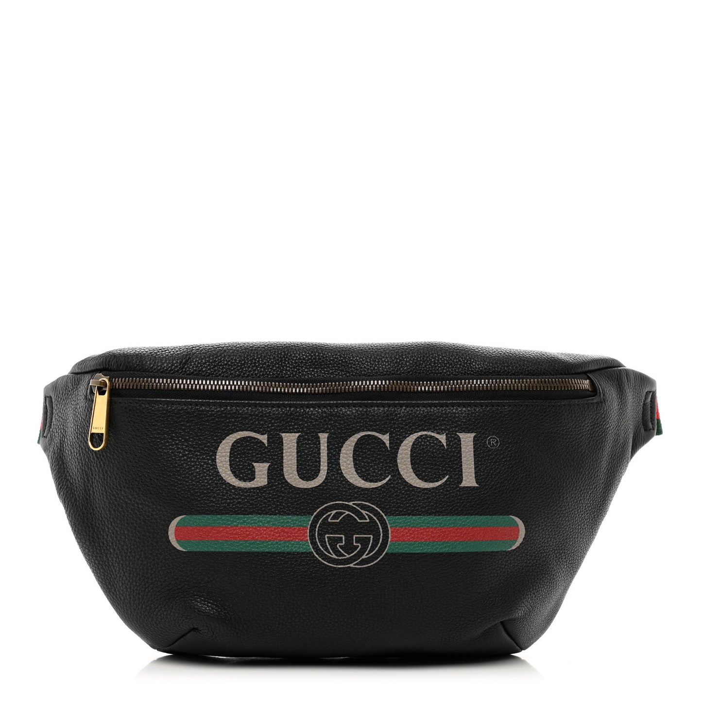 Grained Calfskin Logo Belt Bag Black