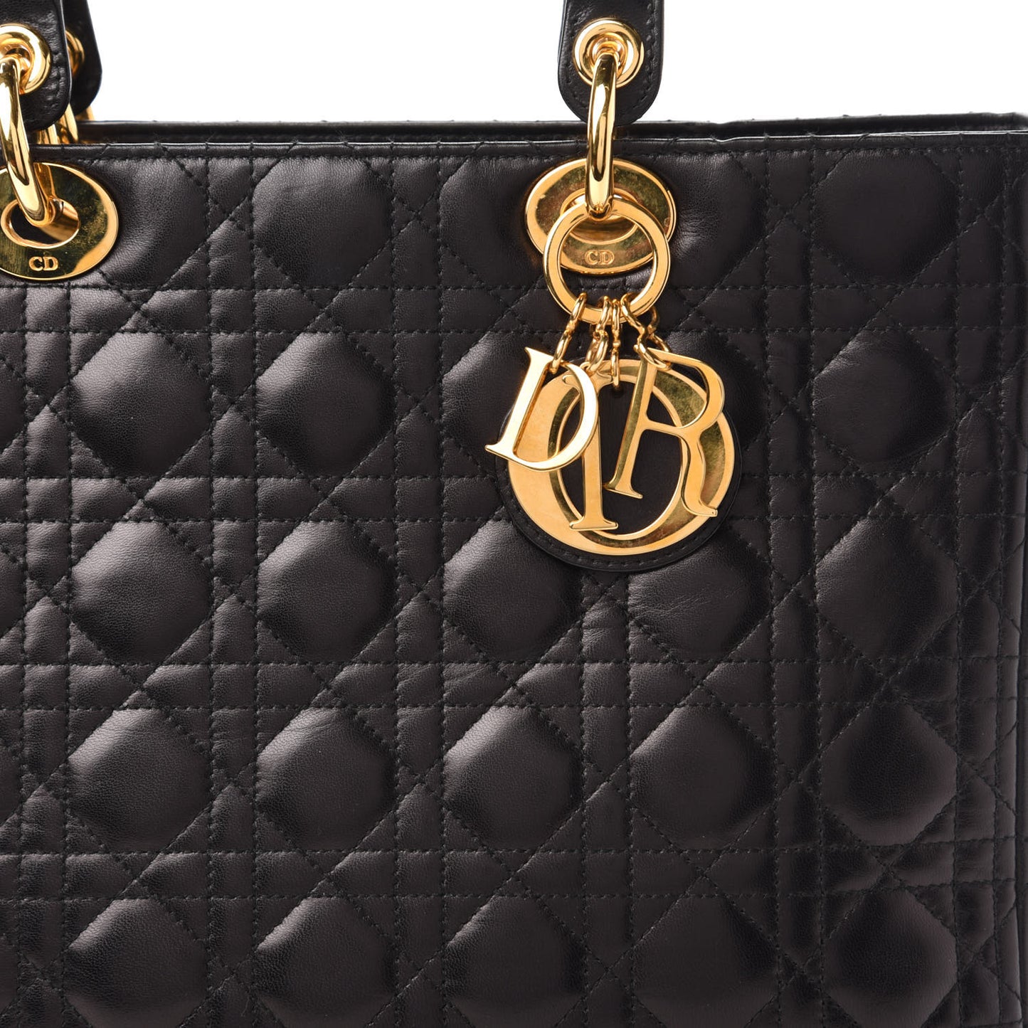 Lambskin Cannage Large Lady Dior Black