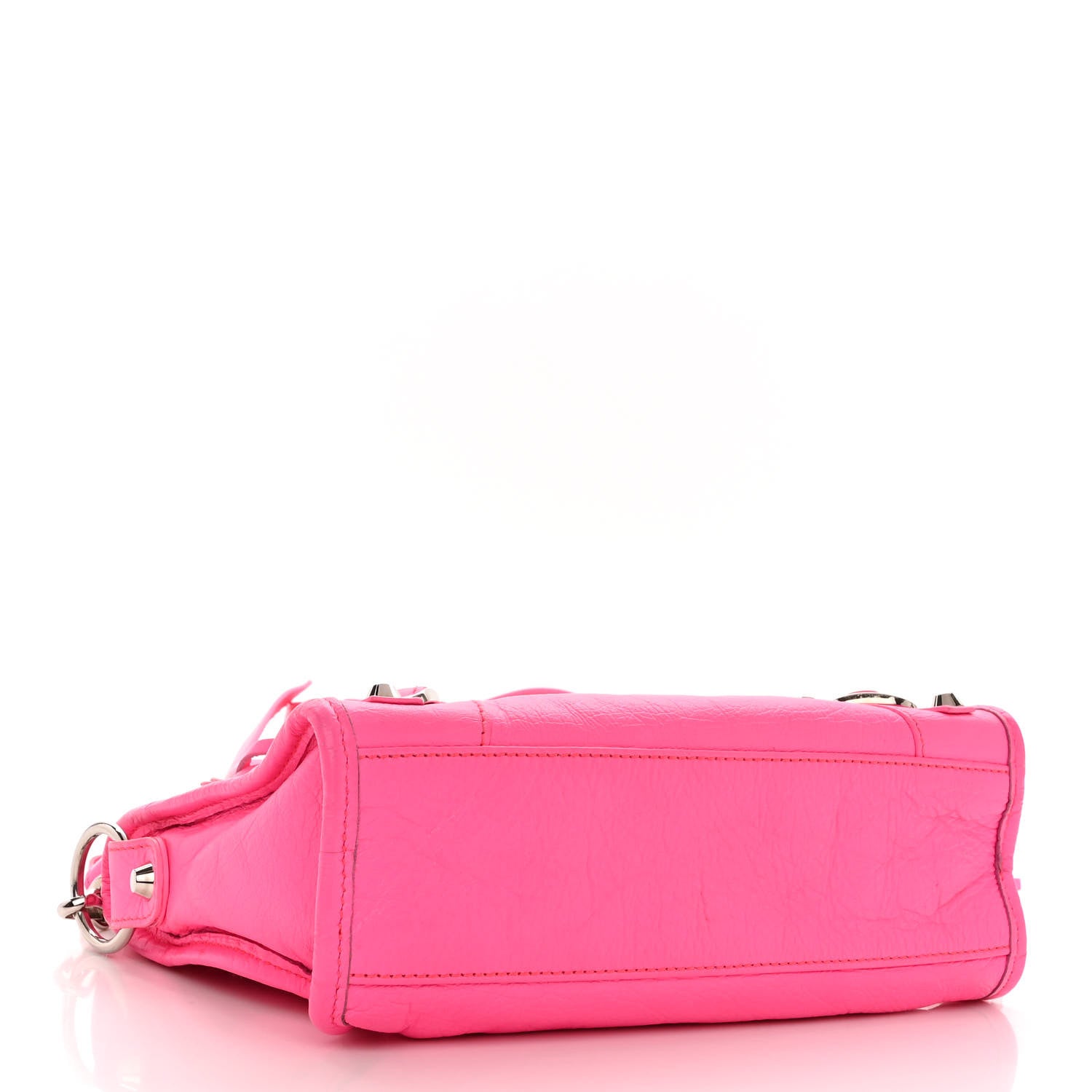 Balenciaga Agneau Classic Silver Hardware Mini City Rose Fluo 4 of 10