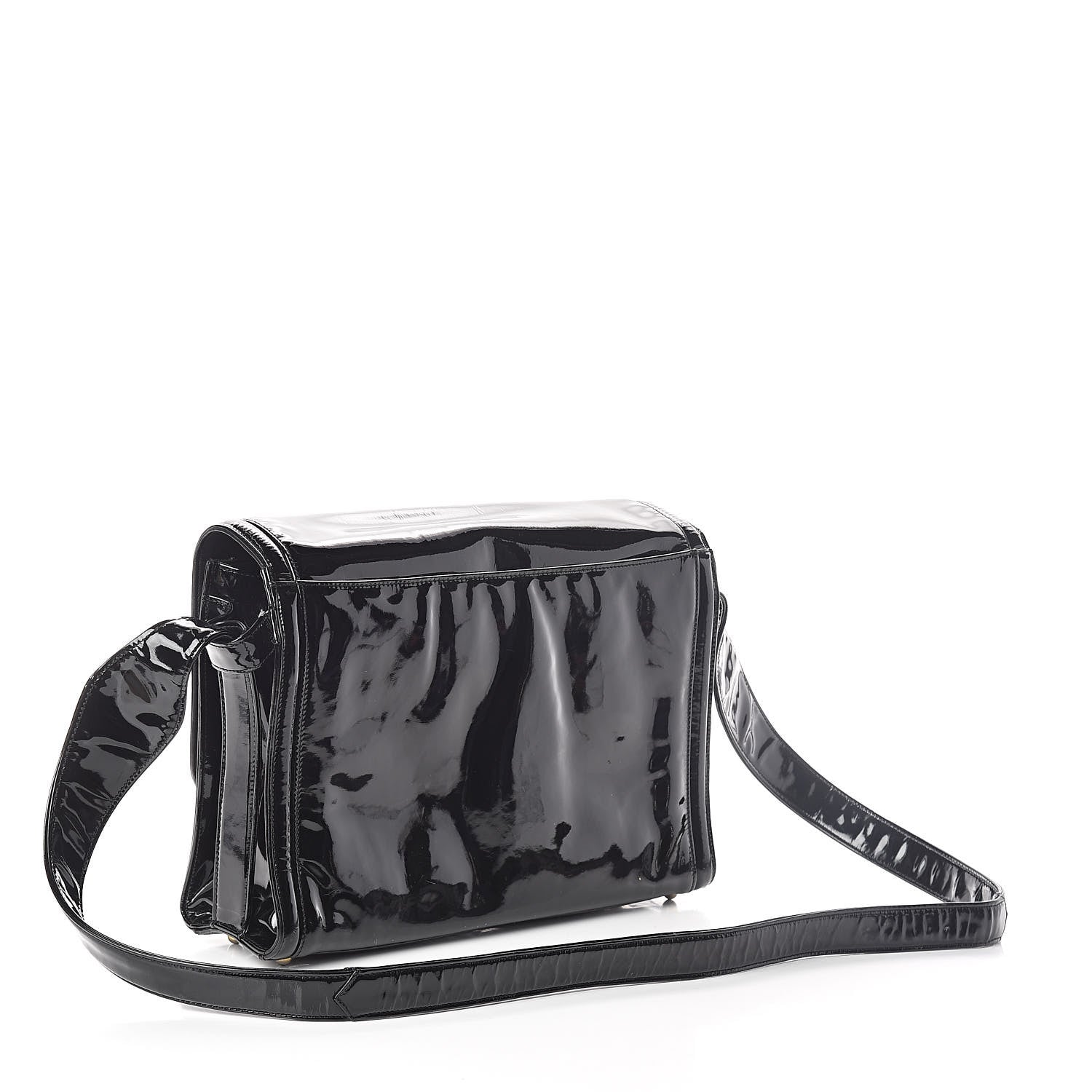 Chanel Patent CC Flap Shoulder Bag Black 3 of 9