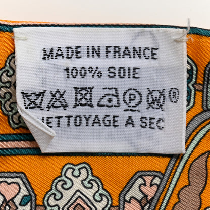 Hermes Silk Tapis Persans Twilly Jaune Aqua Rose Poudre 7 of 7