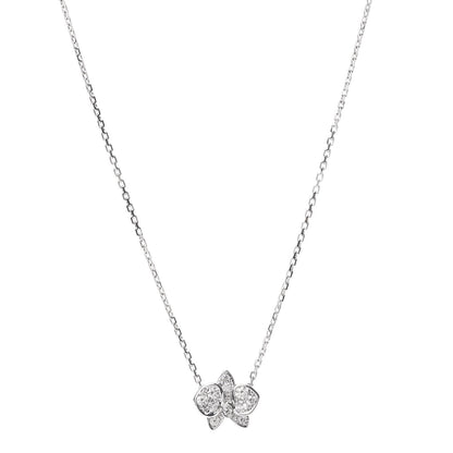 Cartier 18K White Gold Diamond Caresse D'Orchidees Par Necklace 1 of 5