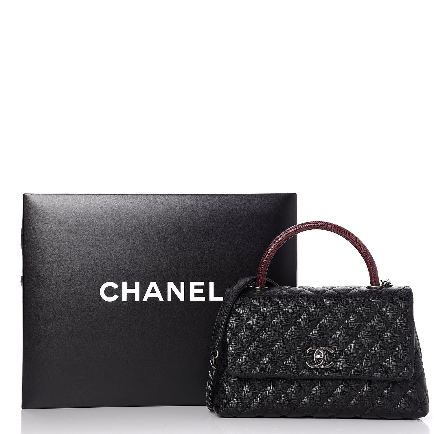 Chanel Caviar Lizard Quilted Small Coco Handle Flap Black 9 of 9