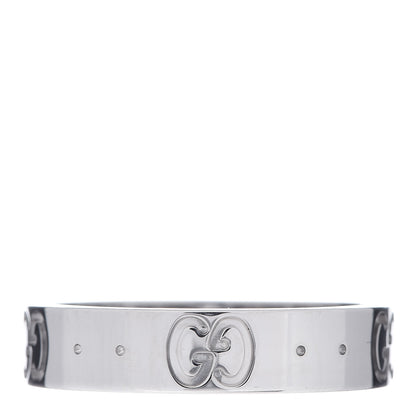 Gucci 18K White Gold 4mm Icon Thin Band Ring 49 4.75 1 of 4