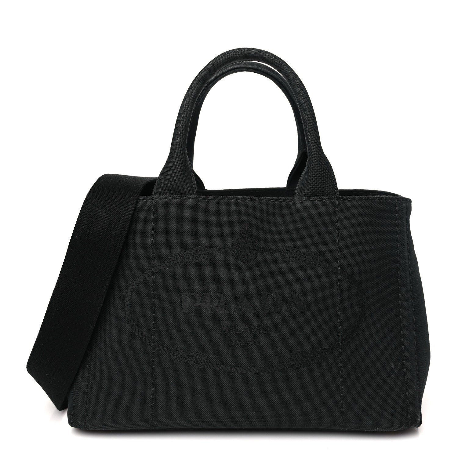 Prada Canapa Small Logo Tote Black 1 of 10