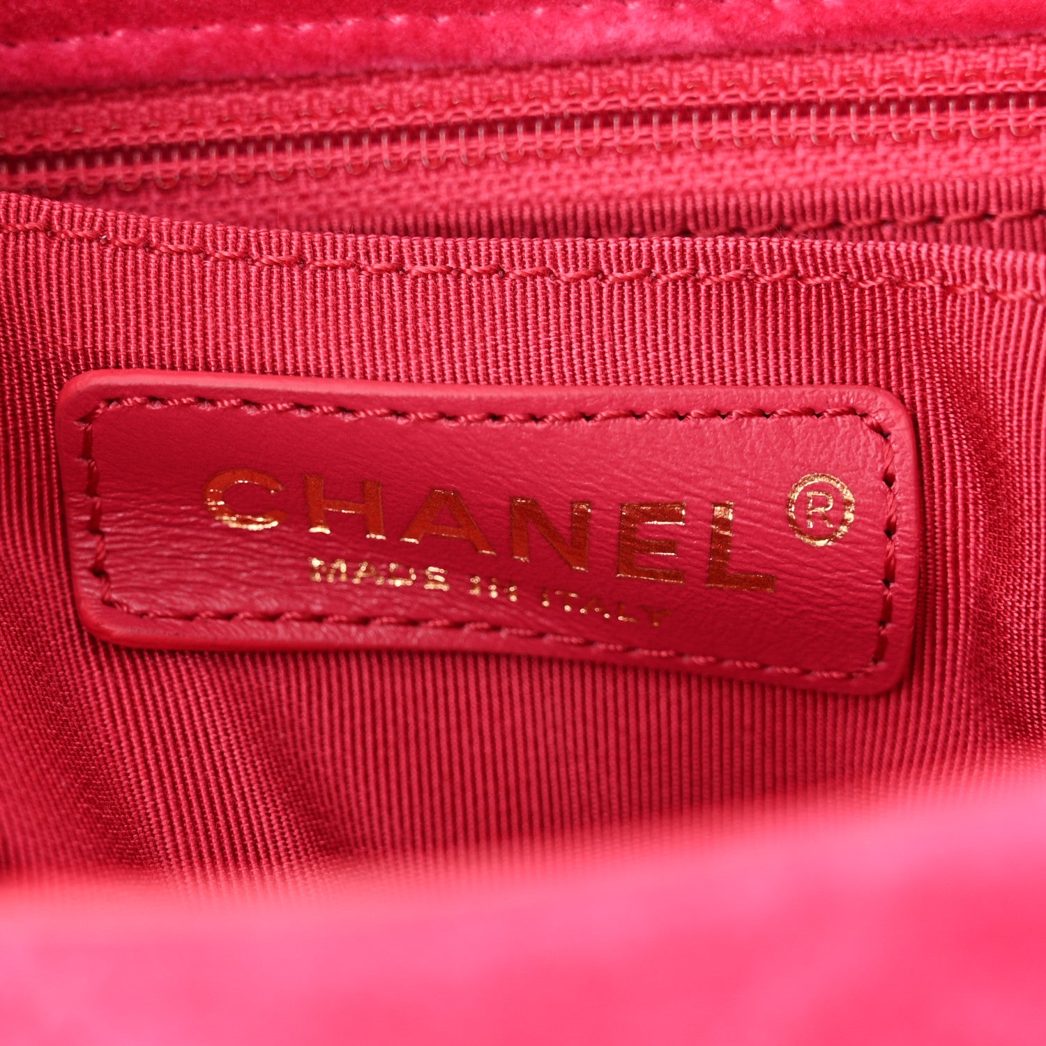 Chanel Velvet Quilted Mini Square Pearl Crush Flap Fuchsia 6 of 15