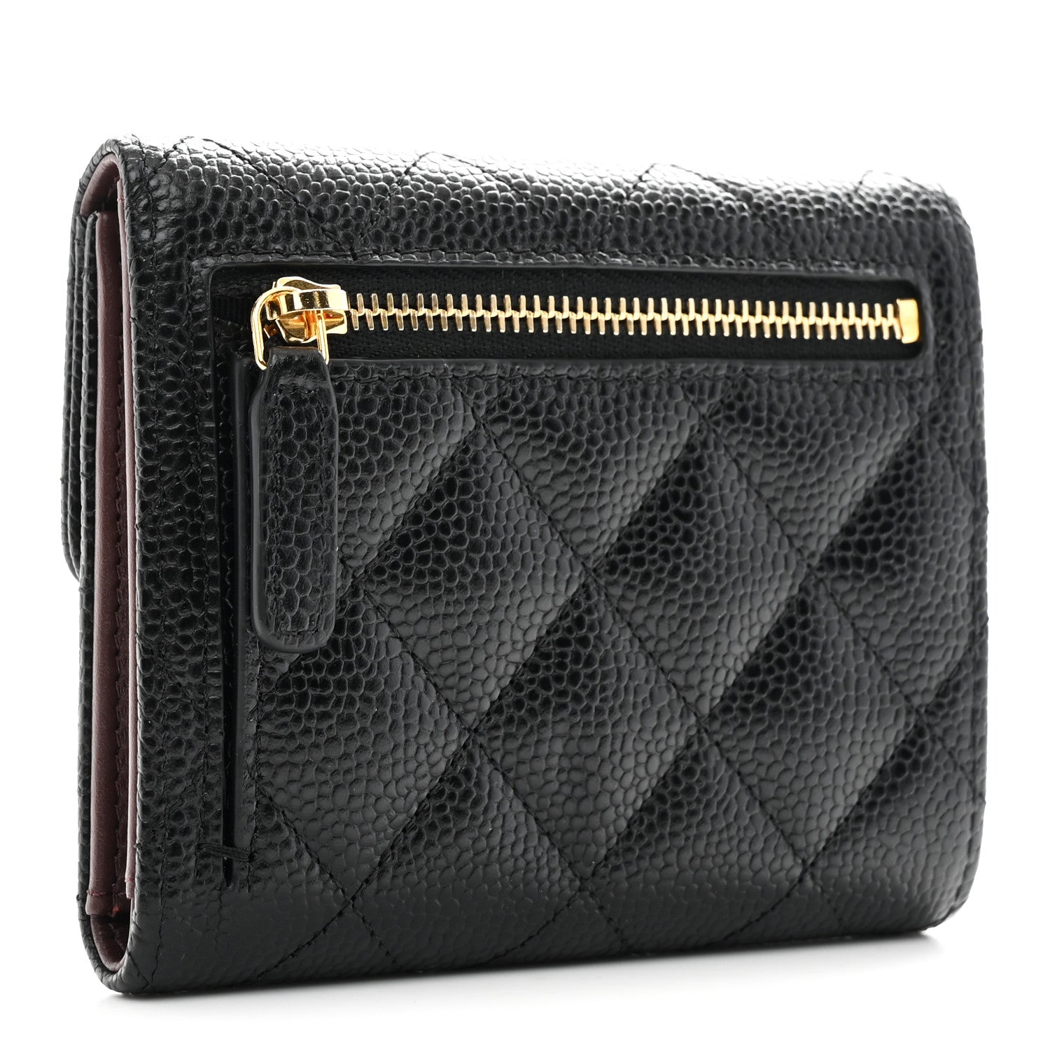 Chanel Caviar Quilted Compact Flap Wallet Black 3 of 9