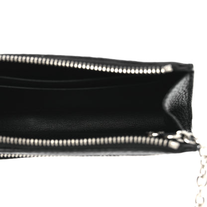 Prada Vitello Daino Stitch Triangle Zip Around Keychain Black 5 of 8