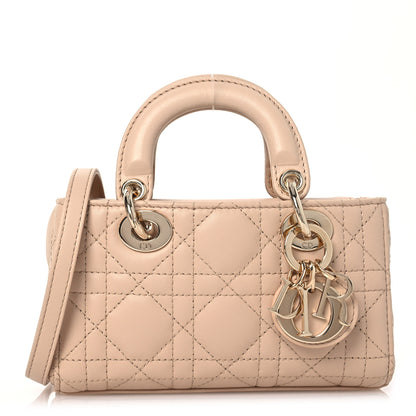 Christian Dior Lambskin Cannage Micro Lady D-Joy Sand Rose 1 of 11