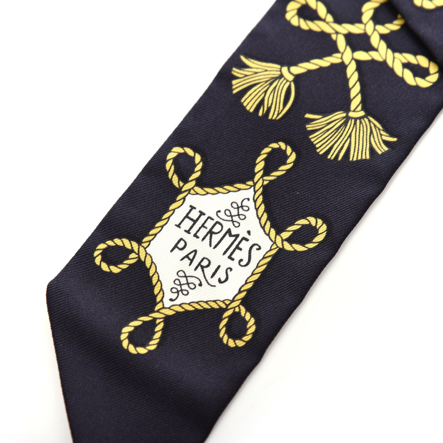 Hermes Silk Galons Et Brandebourg Twilly Black Gold White 2 of 3