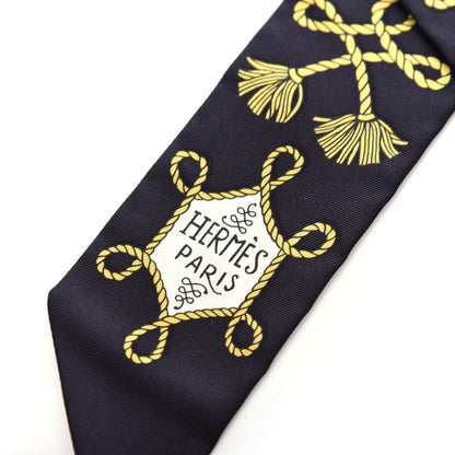 Hermes Silk Galons Et Brandebourg Twilly Black Gold White 2 of 3