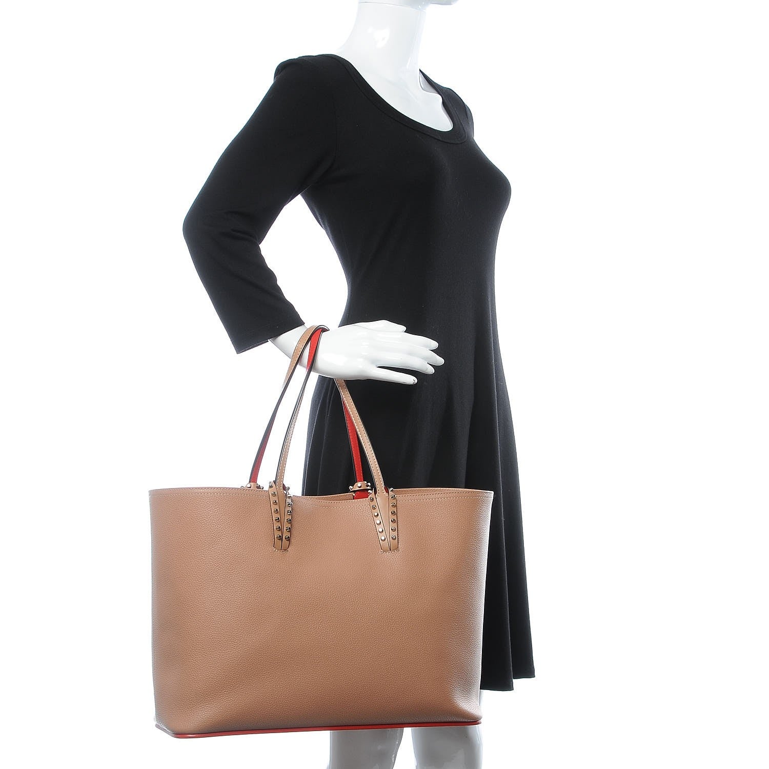 Christian Louboutin Calfskin Spikes East West Cabata Tote Nude 2 of 12