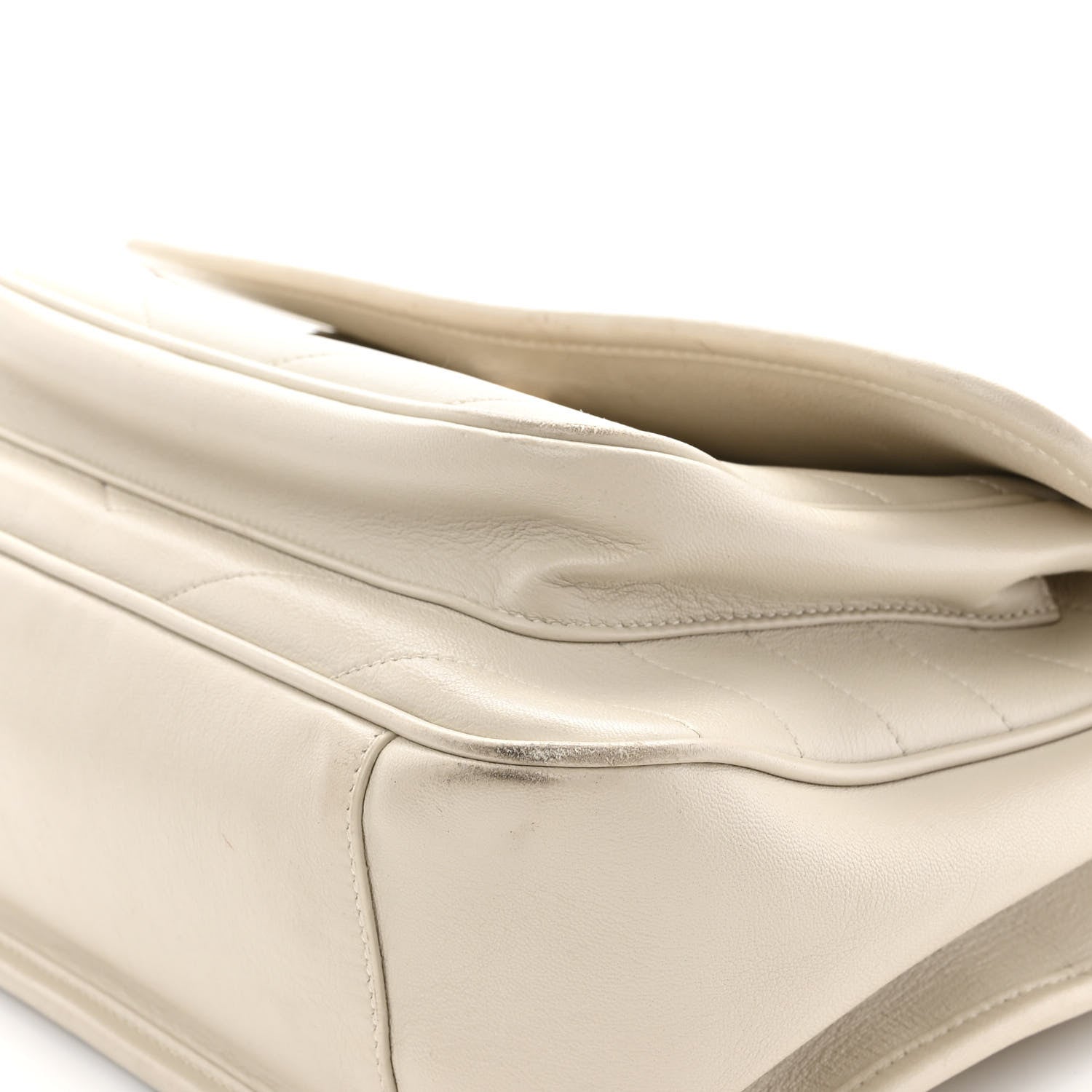 Saint Laurent Lambskin Matelasse Monogram Medium Niki Chain Satchel Ivory 15 of 19