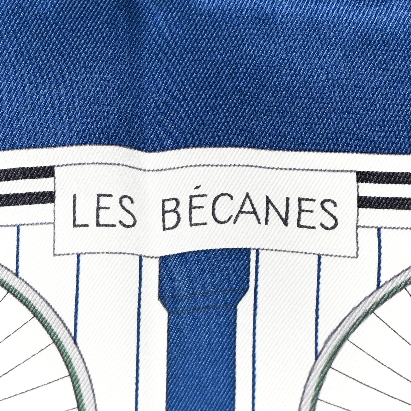 Silk Vintage Les Becanes Scarf 70 Marine Clair White