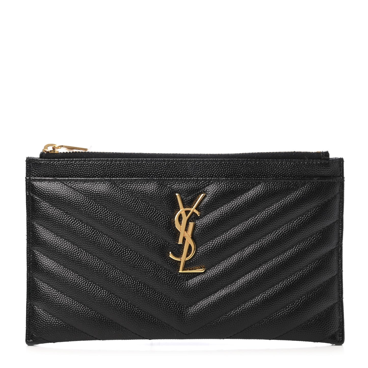 Grain De Poudre Chevron Monogram Bill Pouch Black