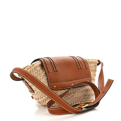 Chloe Raffia Calfskin Marcie Basket Tan 2 of 8