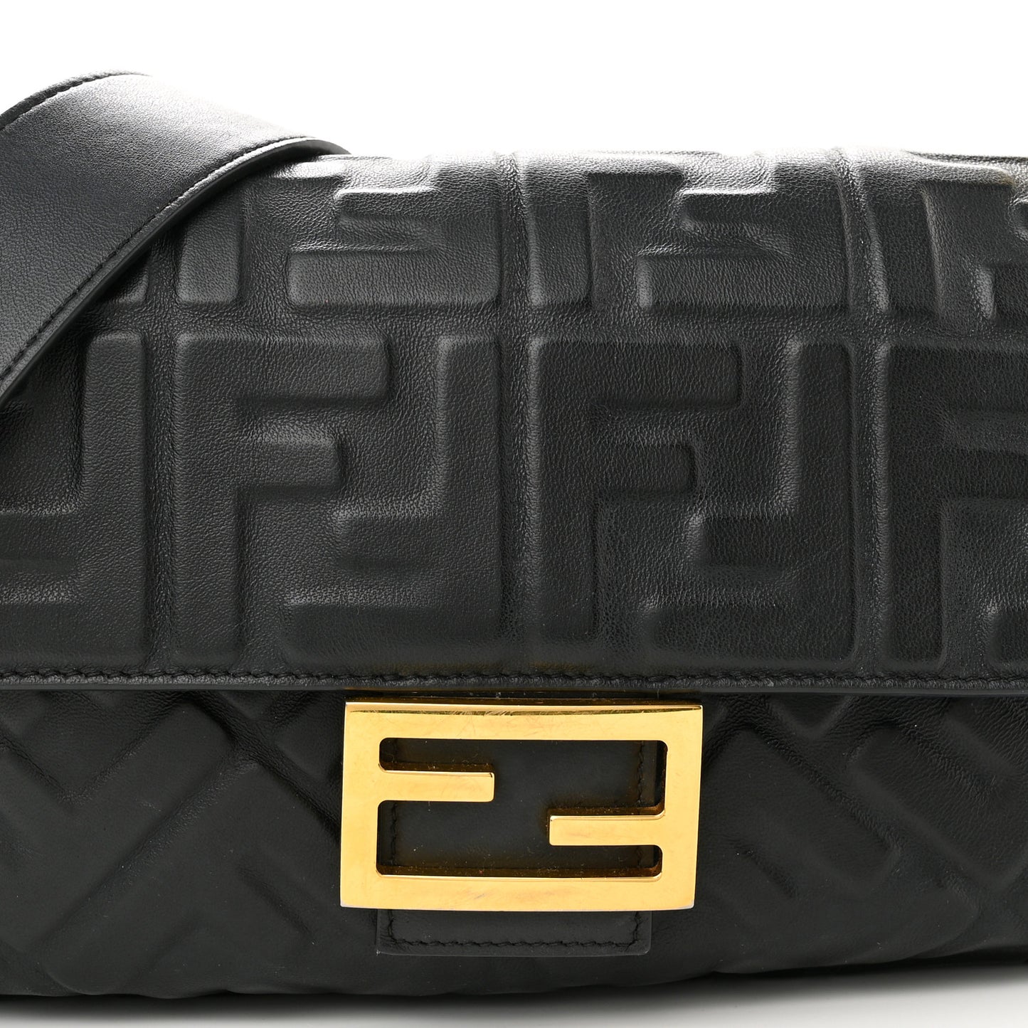 Nappa FF 1974 Embossed Baguette Black