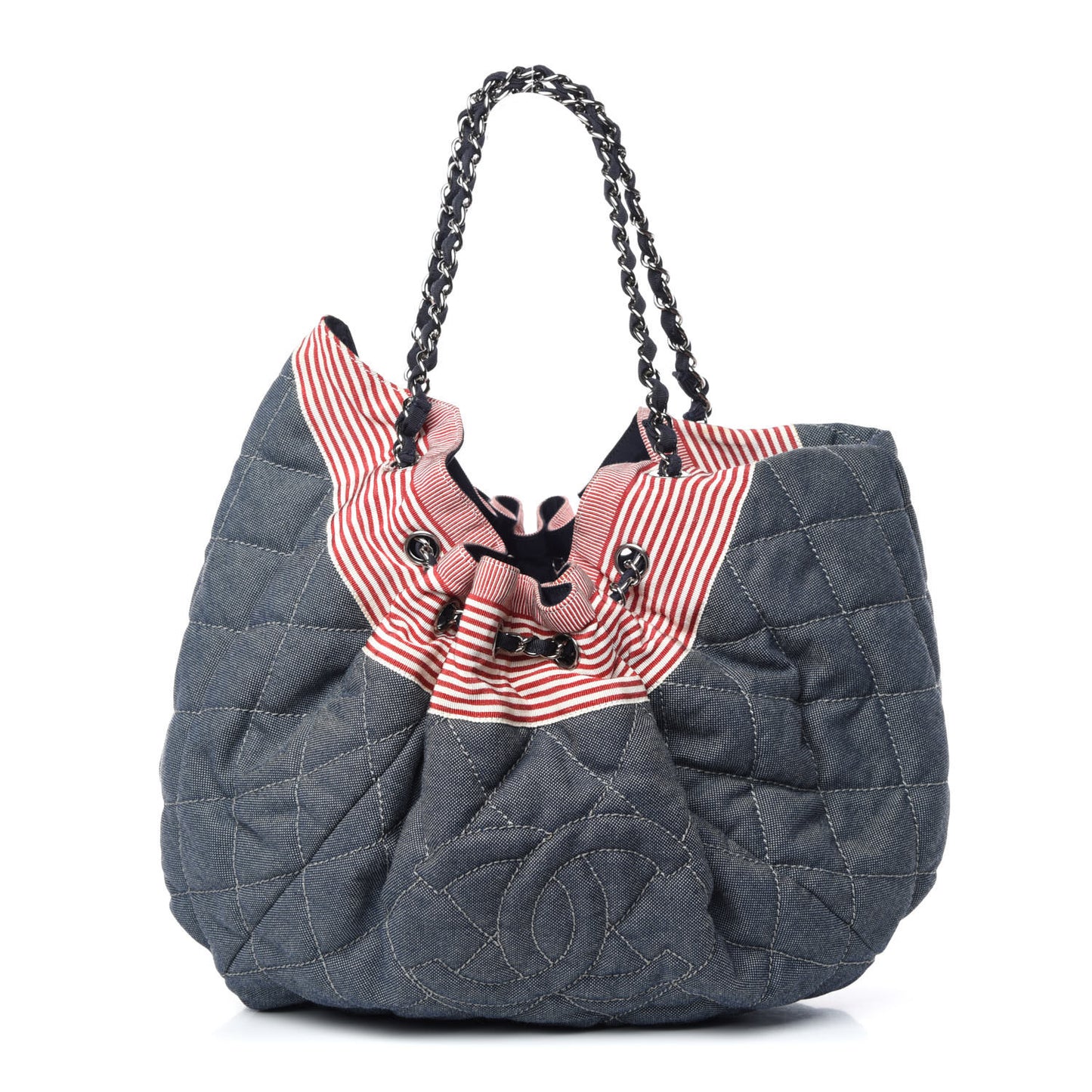Denim Quilted Large Stretch Spirit Cabas Blue