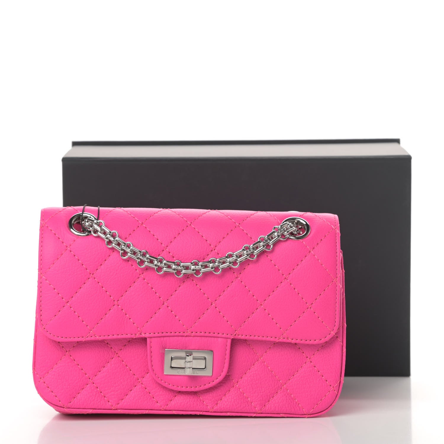Chanel Goatskin Quilted 2.55 Reissue Mini Flap Fluorescent Pink 11 of 13