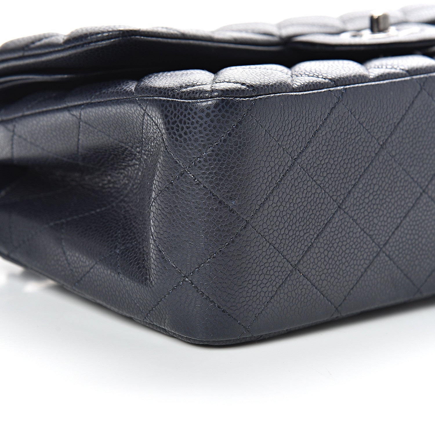 Chanel Caviar Quilted Jumbo Double Flap Navy Blue 8 of 9