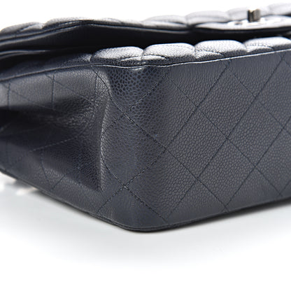 Chanel Caviar Quilted Jumbo Double Flap Navy Blue 8 of 9