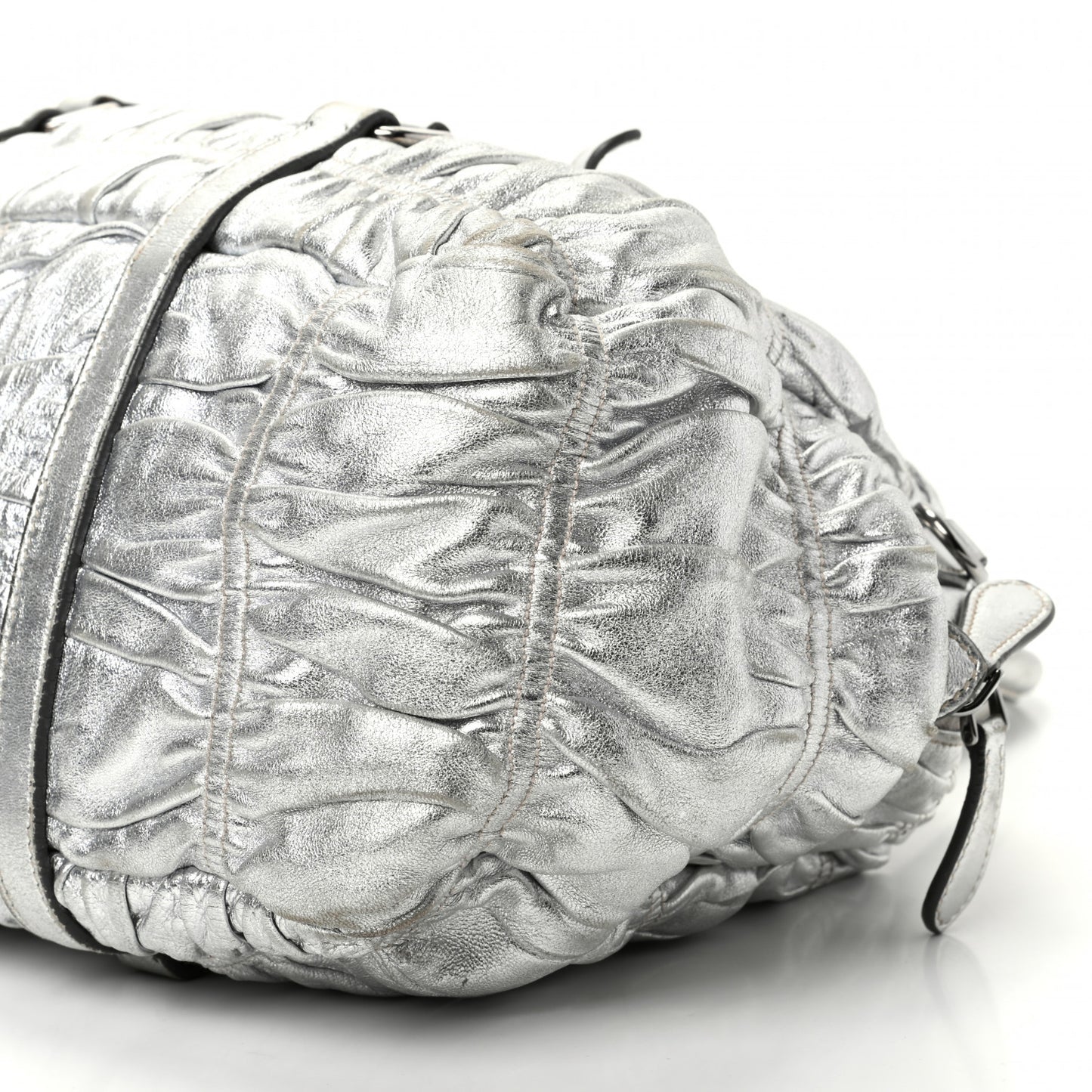 Nappa Gaufre Bowler Argento