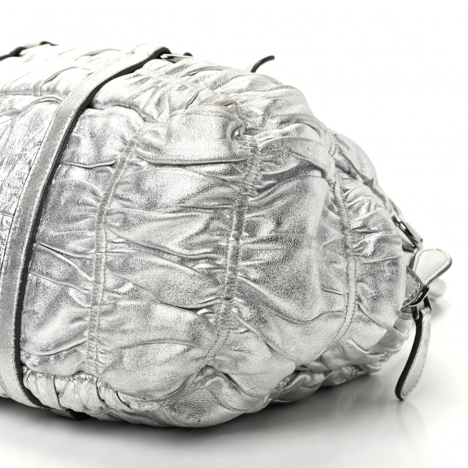 Prada Nappa Gaufre Bowler Argento 7 of 8