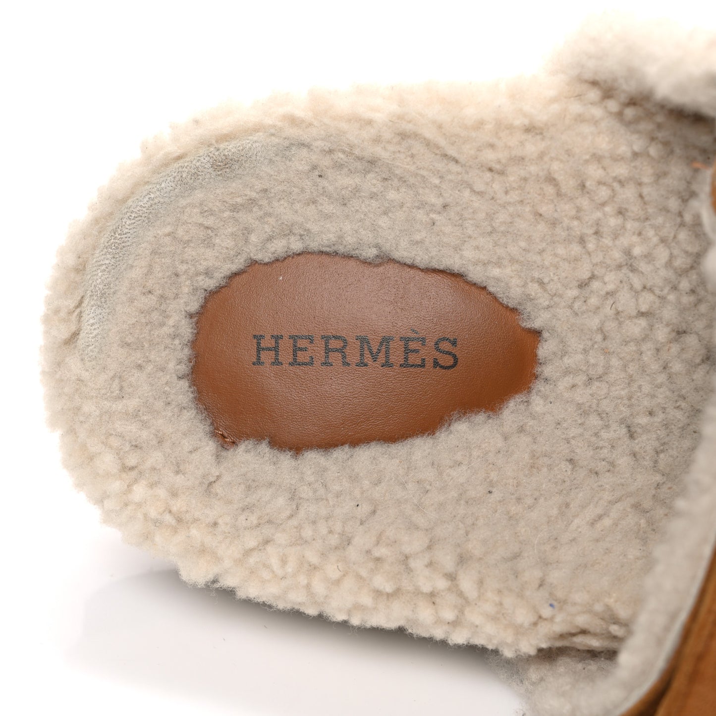 Suede Goatskin Woolskin Womens Chypre Sandals 39.5 Brun Fume Ecru