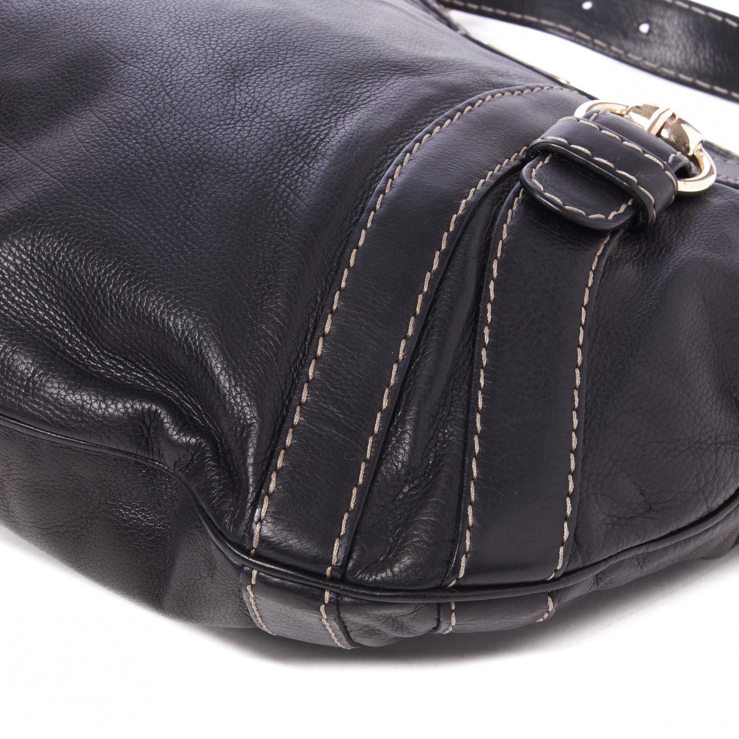 Gucci Calfskin Crest Boule Hobo Black 4 of 9