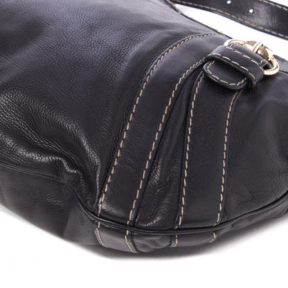Gucci Calfskin Crest Boule Hobo Black 4 of 9