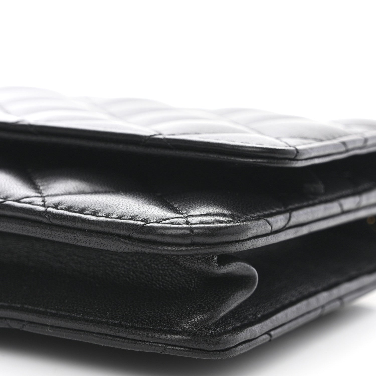 Chanel Lambskin Quilted Wallet On Chain WOC Black 11 of 12