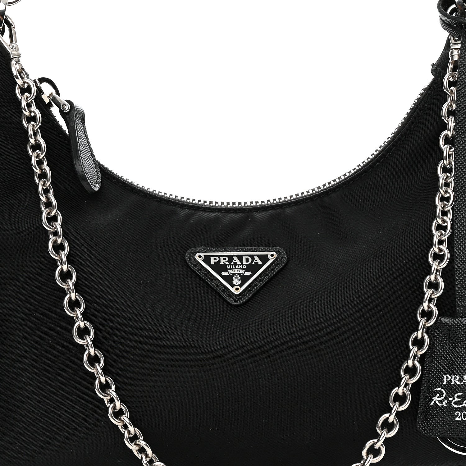 Prada Nylon Re-Edition 2005 Shoulder Bag Black 7 of 12