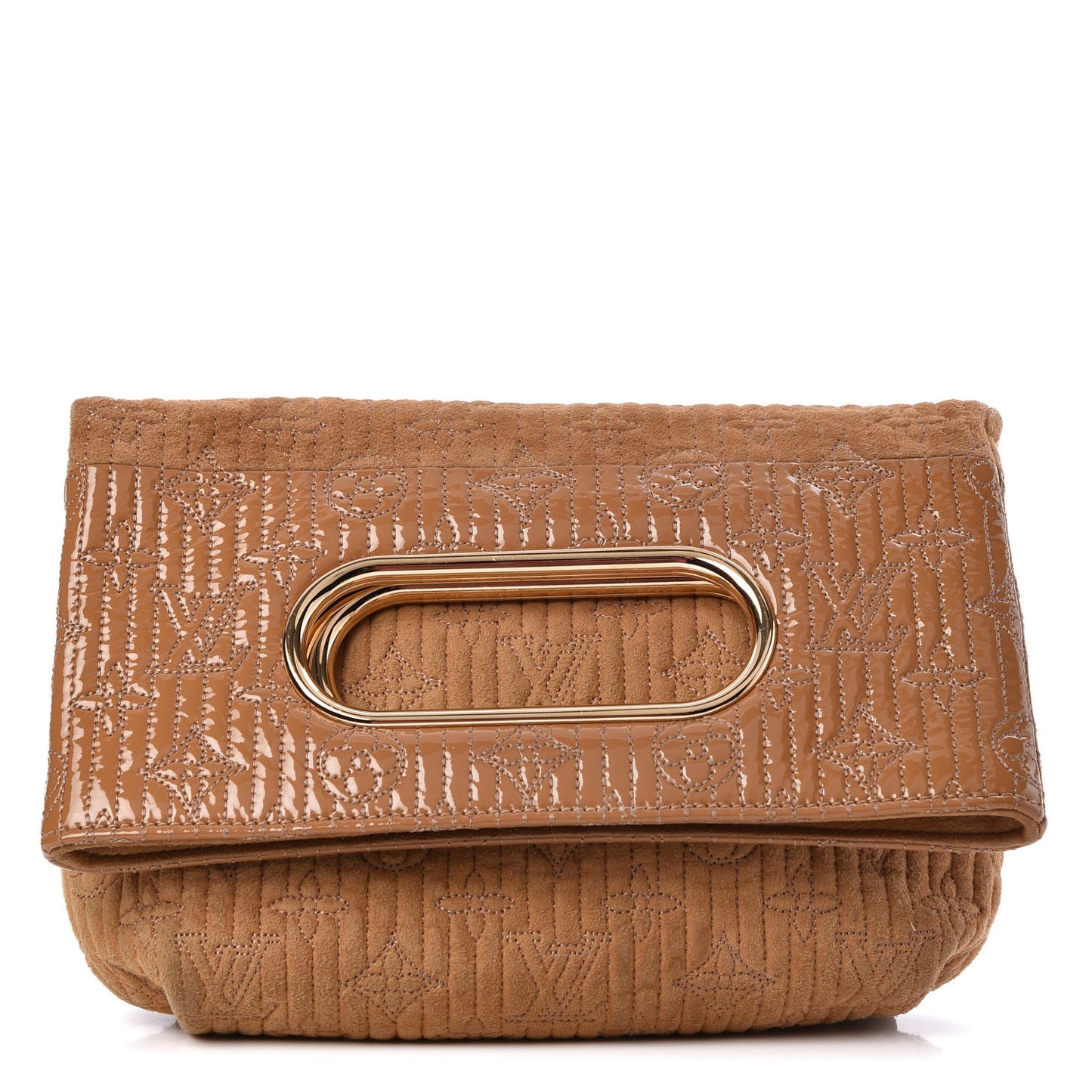 Suede Monogram Motard Afterdark Clutch Powder