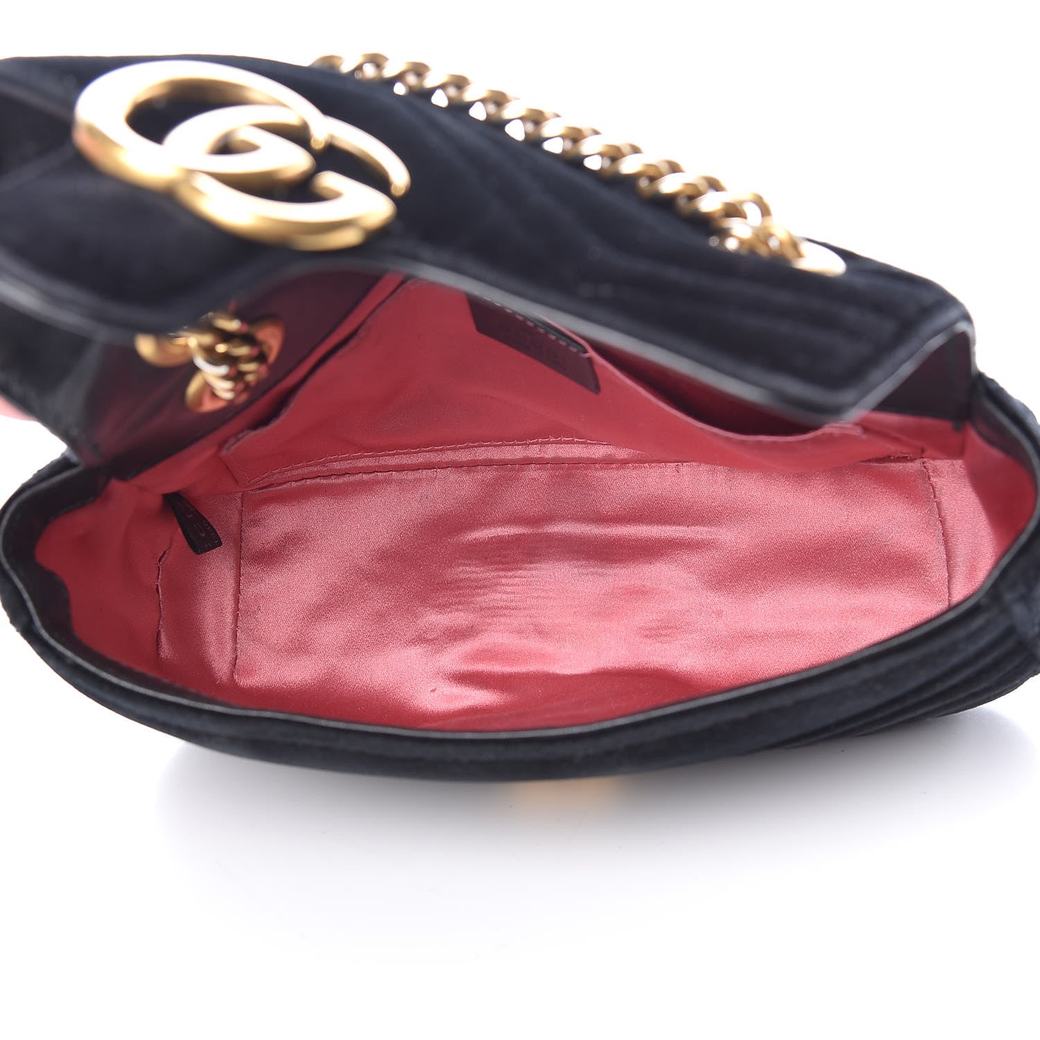 Gucci Velvet Matelasse Mini GG Marmont Shoulder Bag Black 5 of 15