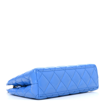 Chanel Shiny Aged Calfskin Quilted Nano Kelly Shopper Blue 4 of 10