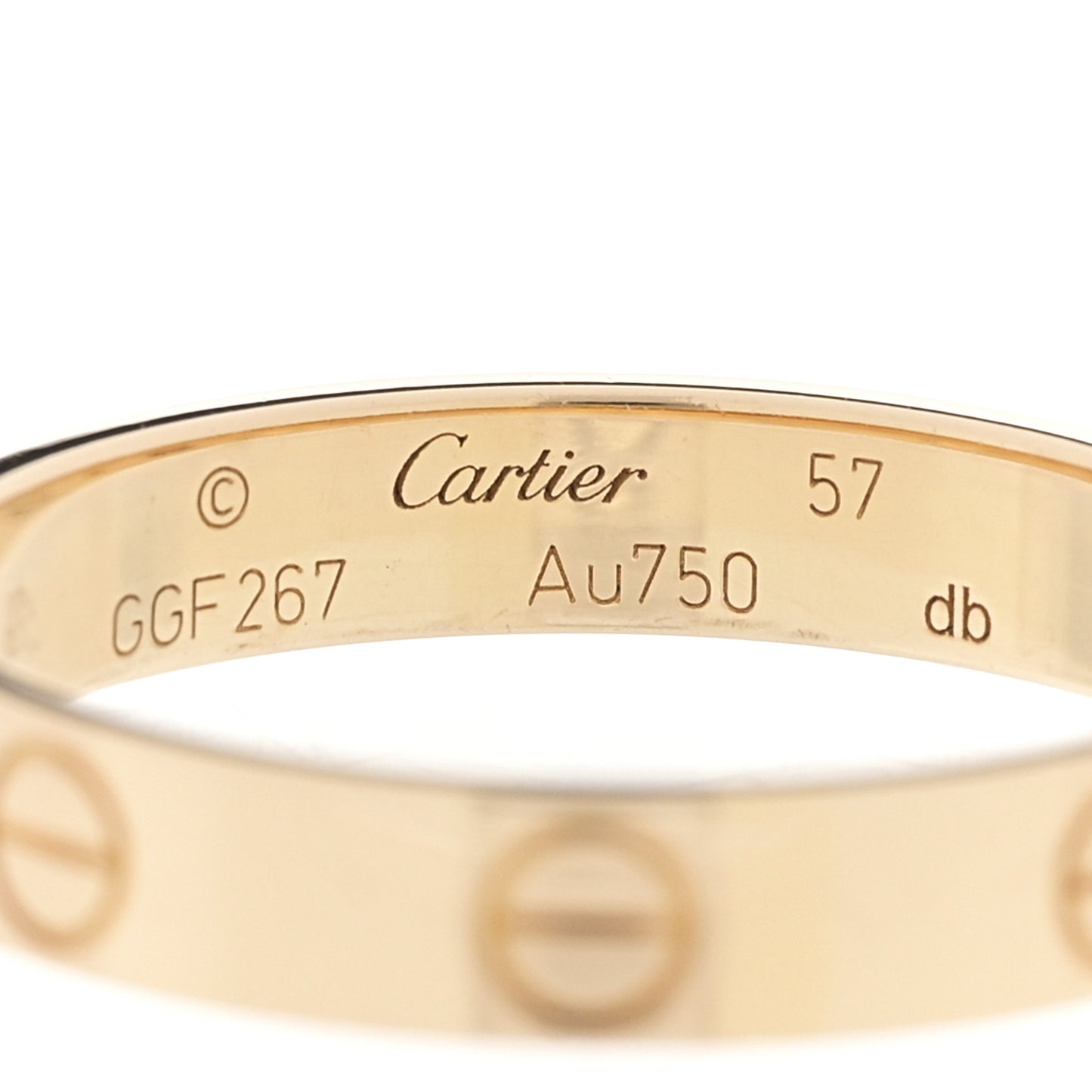 18K Yellow Gold 3.5mm LOVE Wedding Band Ring 57 8