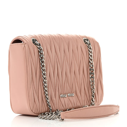 Miu Miu Nappa Matelasse Chain Flap Shoulder Bag Orchidea 3 of 19