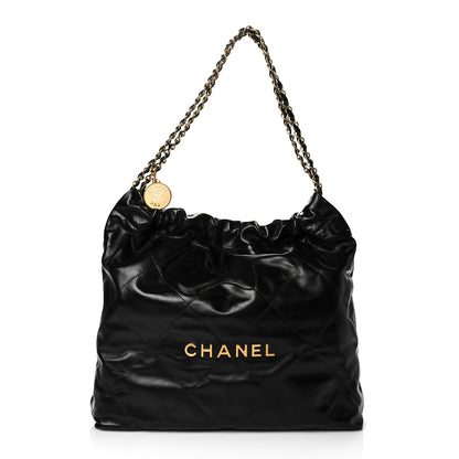 Chanel Shiny Calfskin Quilted Chanel 22 Black 3 of 12
