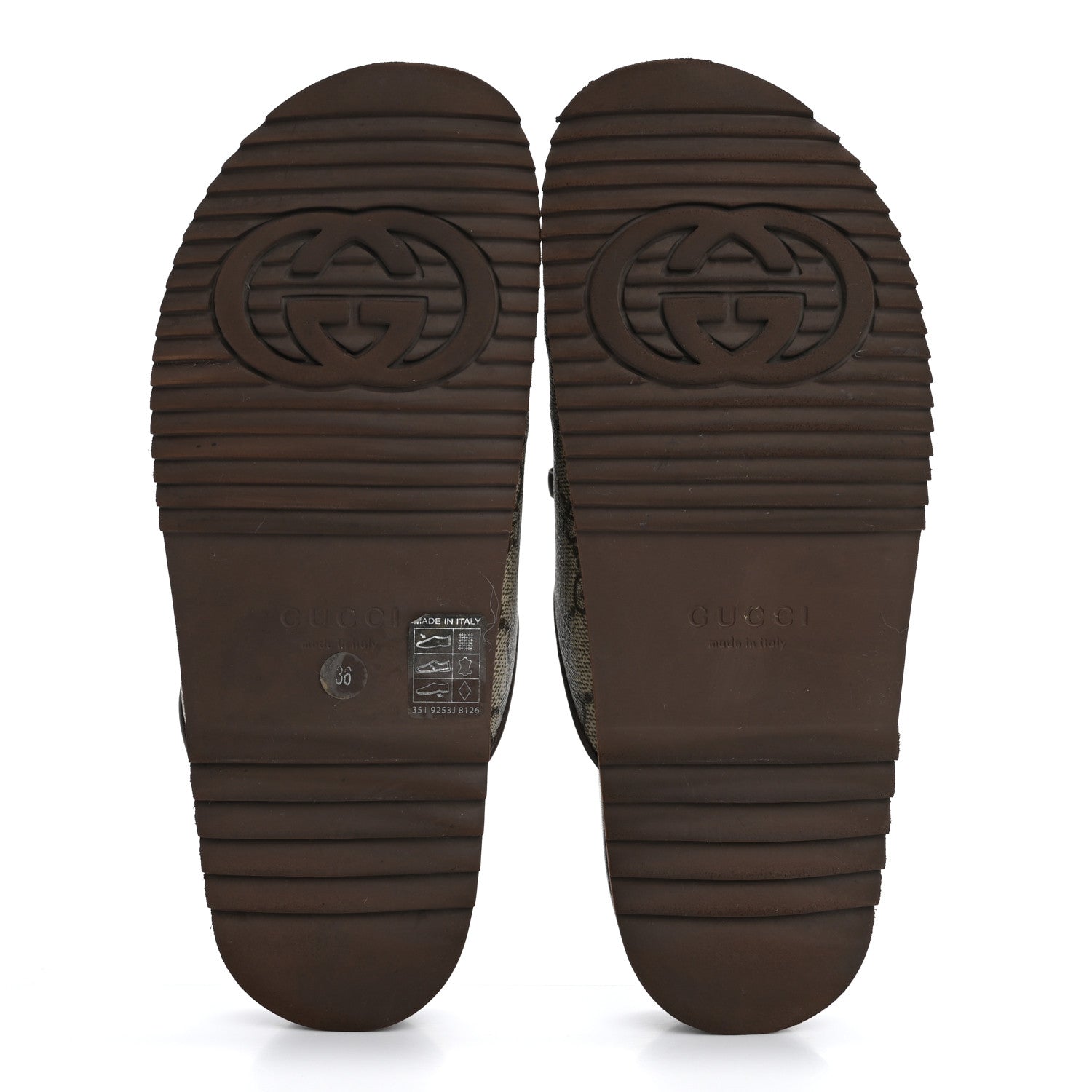 Gucci GG Supreme Monogram Miro Soft Calfskin Womens Horsebit Slippers 36 Beige Ebony New Acero 6 of 12