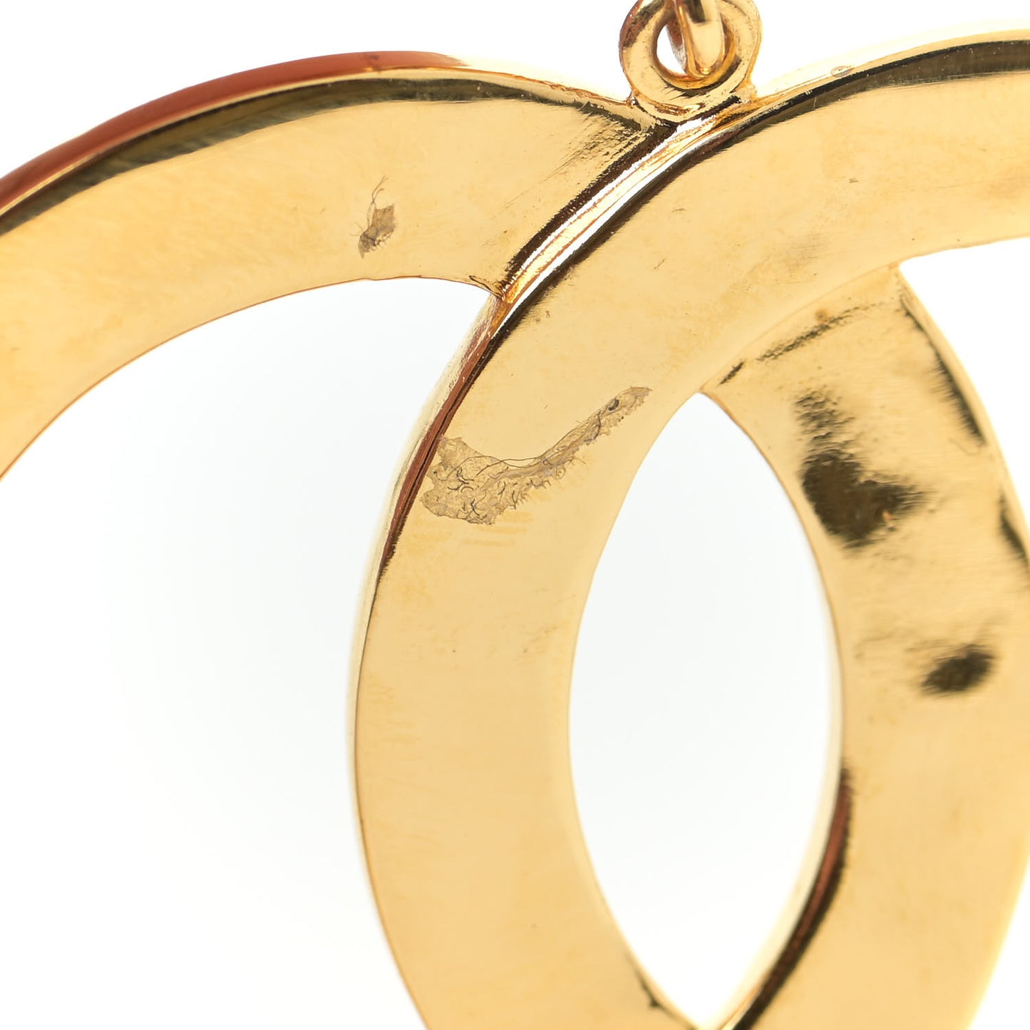 Metal Large Paris Button Earrings Gold