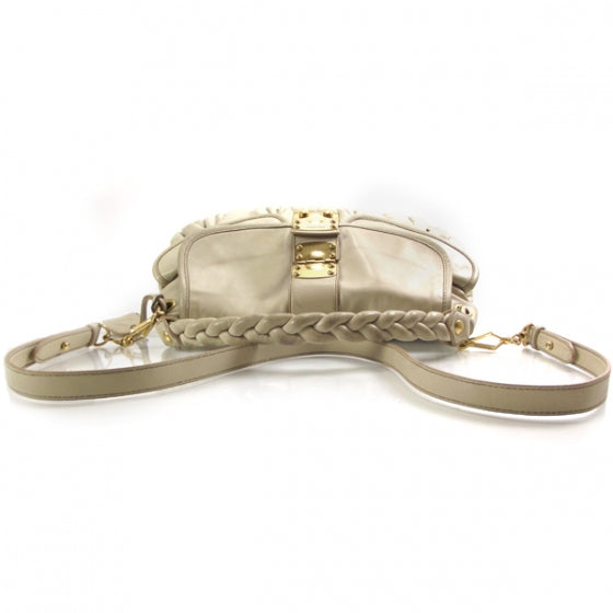 Miu Miu Leather Matelasse Coffer Hobo Bianco 6 of 12