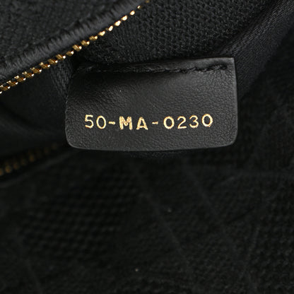 Christian Dior Canvas Embroidered Cannage Medium Lady D-Lite Black 6 of 9