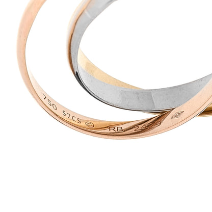 Cartier 18K Pink Yellow White Gold Small Trinity Ring 57 8 4 of 4