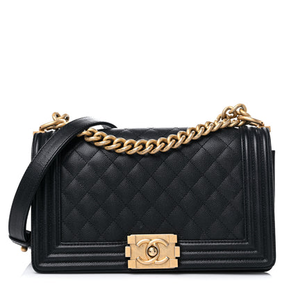 Chanel Caviar Quilted Medium Boy Flap Black 1 of 15