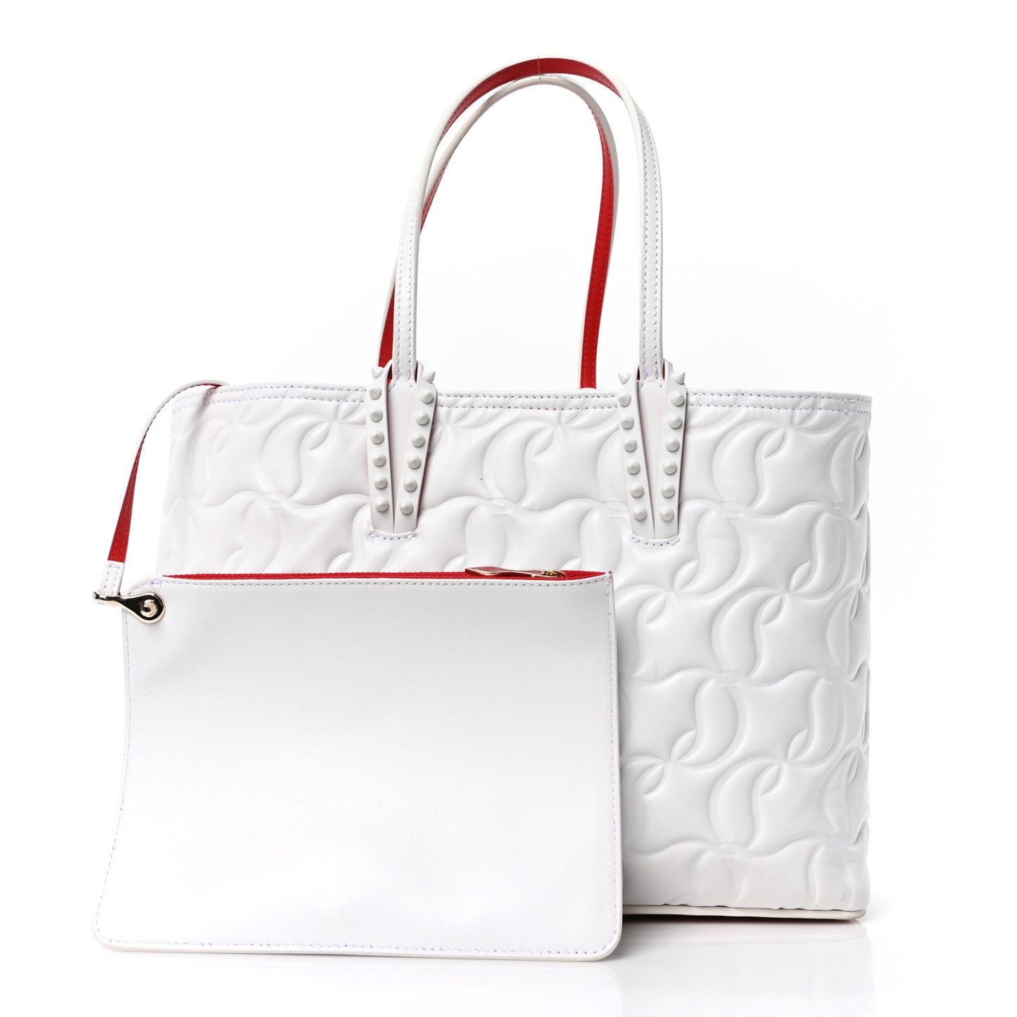 Nappa Embossed Small East West Cabata Tote White